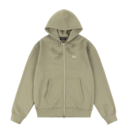 Dime Cursive Zip Hoodie Sweat A Capuche Zip - Army Green - Streetart.fr